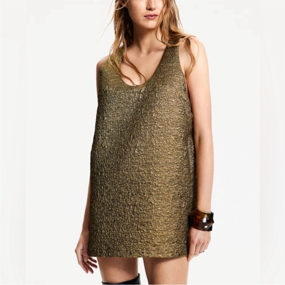 Shimmery Jacquard Weave Dress Sz. S - Picture 2 of 6